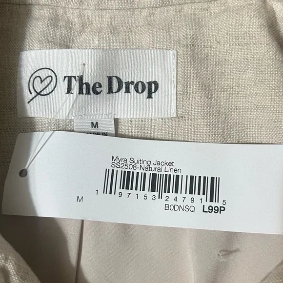 The Drop Linen Cropped Jacket
Blazer Natural Oatmeal Button
Front Size M - Picture 7 of 11